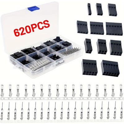 Kit de connecteurs Dupont 620, pas de 2,54 mm, connecteurs mâles à une rangée, broches à sertir Dupont pour imprimante 3D et câble de connexion FPV, câble plat