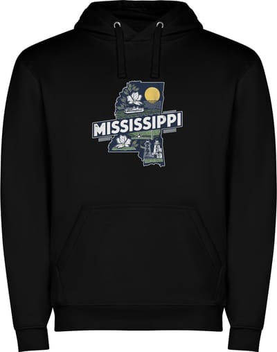 Zwarte Wanna have hoodie voor de echter Amerika / Verenigde Staten liefhebber, de Amerikaanse staat Mississippi Print Full Color Color merk Roly maat S