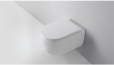 FugaFlow Eccelente Pietra Swirl Wandclosetset - 36.5x53.0cm - diepspoel - rimless - slim zitting - glans wit