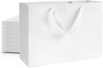 Cadeauzakken Met Handvatten - Verpakkingstasjes Luxe - Feestelijke Gelegenheden - Stevig 220 g/m² Papier - Medium Groot 24 Stuks