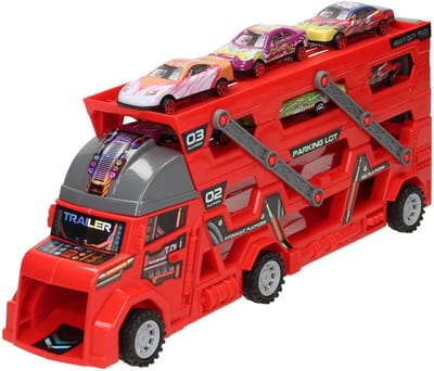 Uitklapbare Autotransporter met Afschietfunctie - Rood