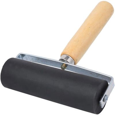 Allecto - Rubberen Rollen - Aandrukrol - Afneembaar Houten Handvat