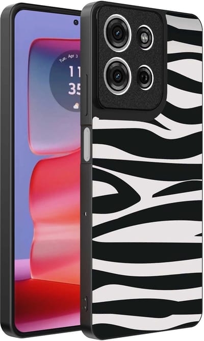 Geschikt voor Motorola Edge 50 Pro Telefoonhoesje met zebra opdruk - TPU backcover case zebra design - Zwart Wit - Smartphonica geschikt voor Motorola Edge 50 Pro