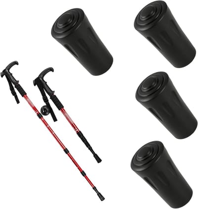 Rubberen eindkappen voor wandelstokken - Antislip, slijtvast en 12 mm, 37 mm lang, ideaal voor outdoor en trekking activiteiten