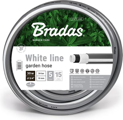 Bradas Tuinslang White Line – 19 mm (3/4") – 30 m – 5-laags, Anti-knik, UV-bestendig