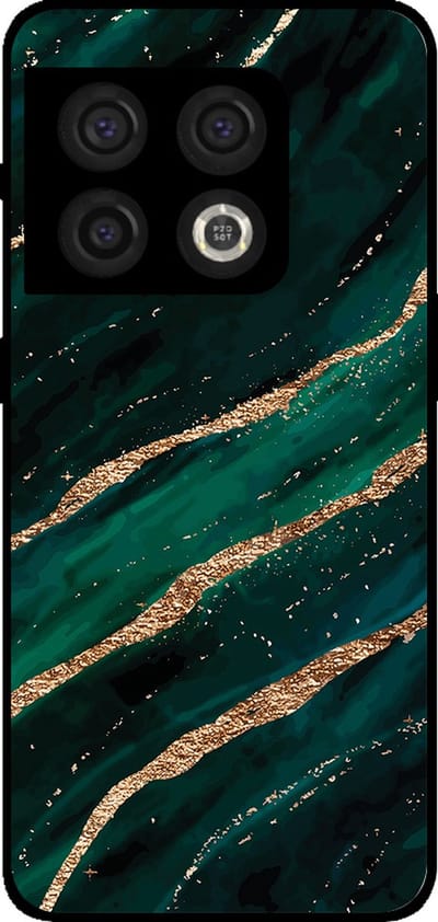 Smartphonica Telefoonhoesje Geschikt voor OnePlus 10 Pro met marmer opdruk - TPU backcover case marble design - Groen Goud geschikt voor OnePlus 10 Pro