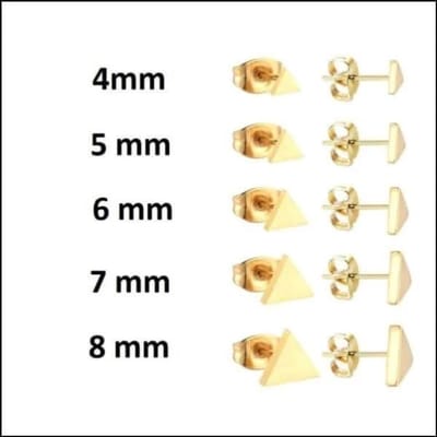 Aramat Jewels | Oorbellen | RVS Driehoek Oorbellen - Geometrische Studs | Goudkleur / 7mm | | | | Kinderen, Volwassenen | Verkleurd niet