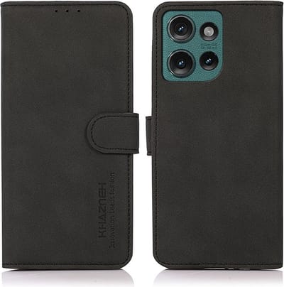 Luxe mat zwart agenda book case hoesje - geschikt voor Motorola Edge 50 5G