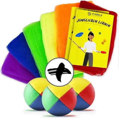 Jongleerset voor Beginners: 3 Ballen en 6 Jongleerschijven - Inclusief Handleiding