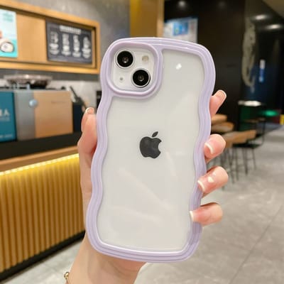 Luxe Schokbestendig Telefoonhoesje Voor iPhone 15 13 14 Pro Max Plus Zachte Siliconen Golvende Achterkant Transparante Beschermhoes Accessoires For iPhone 14