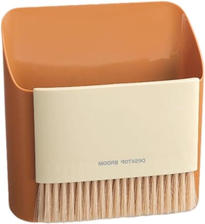 Mini bezem en stoffer - Kruimelset tafel - Snelle schoonmaak - Durable & functional - 16 cm - Oranje