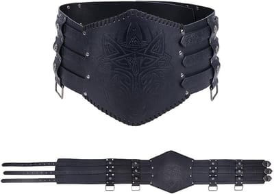 Medieval Viking Brede Leren Ceintuur voor LARP, Vintage Renaissance Kostuum Accessoire, Perfect voor Feestdagen en Cosplay
