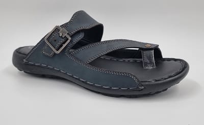 FLICK - Heren Slippers - Heren Teenslippers - Echt Leer - Grijs - Maat 40
