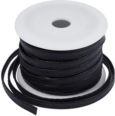 Dailygoods - BENECREAT 10,94 Yards/10 m Platte Lederen Koord, Camel Bundel Lederen Band met Steken, Lederen String Strips voor Schoudertas Kleding Riem Tas Veters