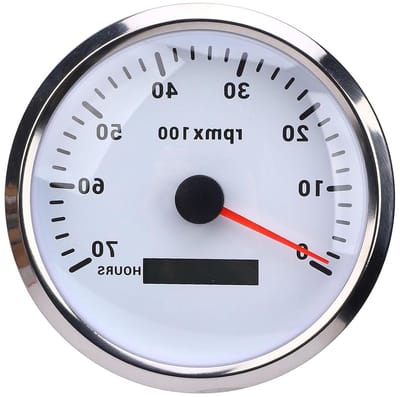 Toerenteller - Motor meter - Motortoerental meten - 7 Kleuren Verlichting - 110 Mm - Zilver