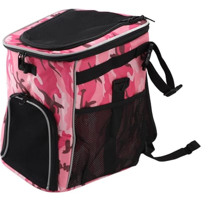 Watermand Hond Fiets Waterdicht Ademend Verwijderbare Hondendrager Rugzak voor Buitenreizen Pink Camo