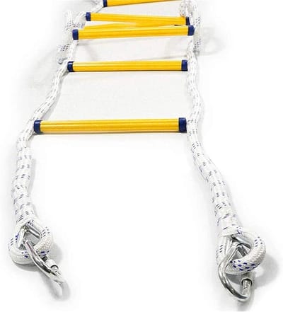 Touwladder - Veiligheidsladder Noodladder - Snelle Evacuatie - Vlamvertragend Materiaal - 7 Meter - Wit