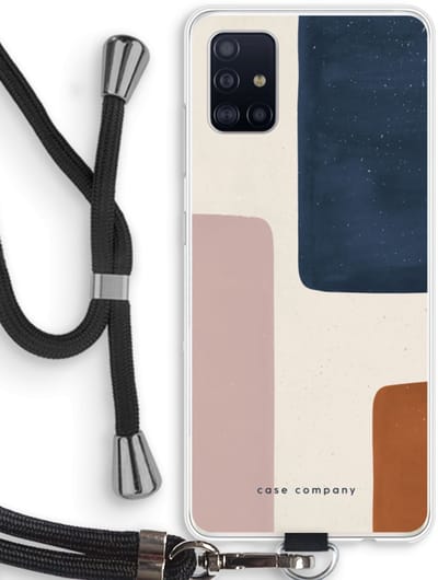 Hoesje met koord geschikt voor Samsung Galaxy A51 4G hoesje met Koord - Geo #5 - Telefoonhoesje met Zwart Koord - Bescherming aan alle Kanten en Over de Schermrand