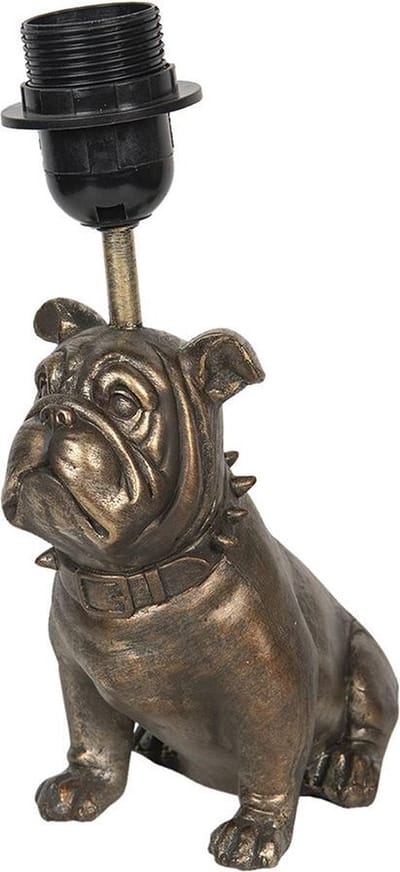 Clayre & Eef Lampenvoet Tafellamp 24*24*35 cm E27/max 1*60W Bruin Kunststof Rechthoek Hond Lampvoet