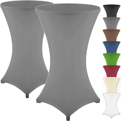 Statafelhoezen Set - Feesttafelhoezen - Feestelijke Decoratie - Öko-Tex Gecertificeerd - Ø 80-85 cm - Antraciet