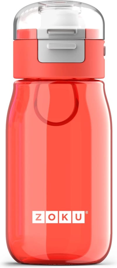 Zoku Kids Flip Gulp Drinkbeker - Kunststof/Siliconen - 465 ml - Rood