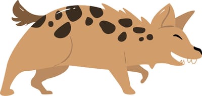 Hyena Sticker - Steppe Dieren - Schattige Hyena's Honden Stickers - Handgemaakte Stickers - Journaling - Bullet Journal - Scrapbooking - Leuke Stickers - Laptop Sticker - Telefoon Sticker - Cute - Dier - Lief - Schattig - Wilde Dieren