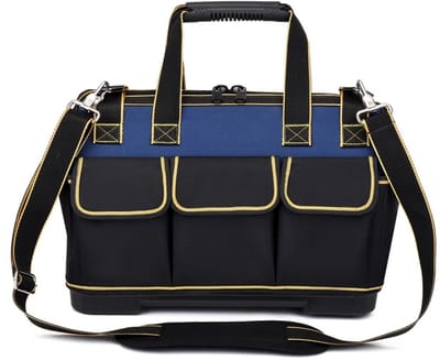 Dailygoods - Canvas Tool Bag - Professionele Gereedschapszak - Met Schouderbanden - Blauw - Multifunctionele Gereedschapsopberger - Geschikt voor Elek...