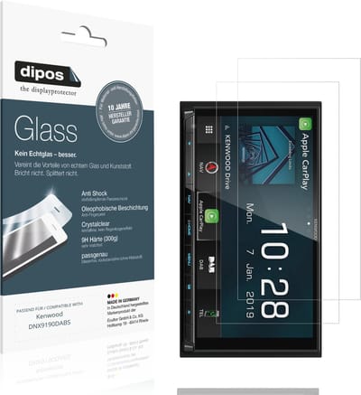 dipos – 2x Pantserfolie geschikt voor Kenwood DNX9190DABS | 9H Screenprotector