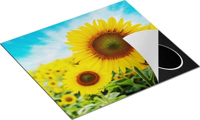 Chefcare Inductie Beschermer Zonnebloemen Veld - 60x50 cm - Afdekplaat Inductie - Kookplaat Beschermer - Inductie Mat