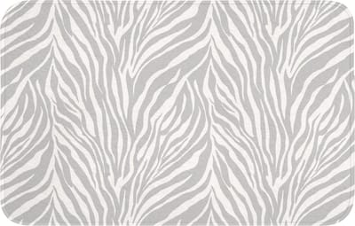 Badmat 80x50 cm - Antislip - Zebra - Motief - Grijs - Badmatten voor badkamer - Badkamermat - Douchemat - Badkamer mat