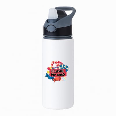 Hacebo® - Papa cadeau - waterfles met rietje zwart - met opdruk - Papa - Vader cadeau - met opdruk - Vader cadeau - Vader cadeautjes - Vaderdag cadeau - Vader cadeautjes verjaardag - liefste papa - papa - water fles - 650ML
