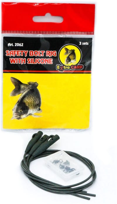 Extra Carp Safety Bolt Rig w/ Silicone Tubing - 3 stuks - Vastloodsysteem Karper Vissen - Lead Clip Systeem
