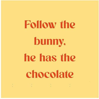 Tegeltje Follow the bunny