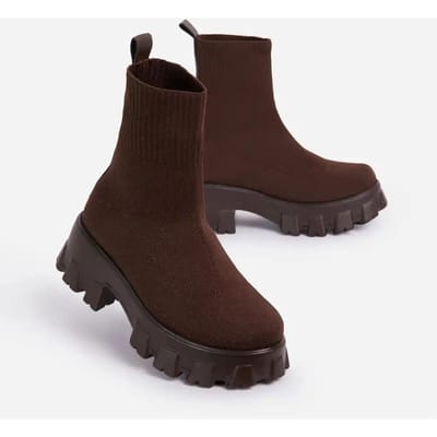 Dames Herfst Sokken Stijl Schoenen Stretchstof Halfhoge Casual Platformlaarzen Net Gebreide Korte Laarzen Grote Maat Laarsjes 36