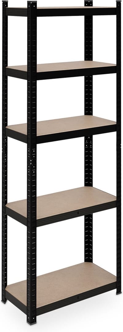 Stellingkast - tot 500 kg - 180x60x30 cm - zwart