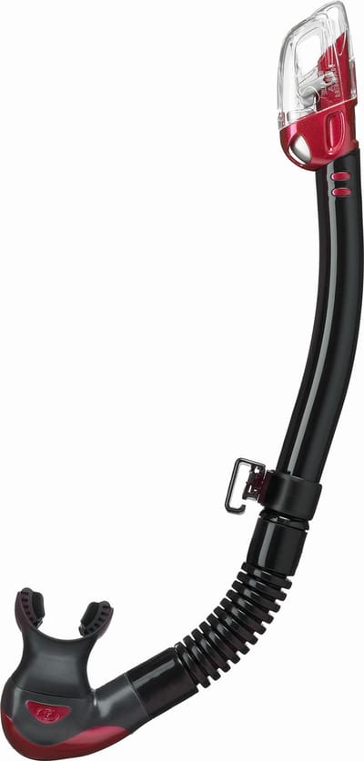 TUSA Hyperdry Elite II – Premium snorkel met droogtop systeem en hypoallergene siliconen mondstuk – Zwart/Roze – SP0101QB RP