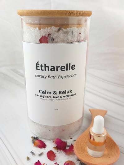 Bad zout Étharelle Luxe Bad beleving - Premium spa-ritueel met pure essentiële oliën - Calm & Relax, 340g