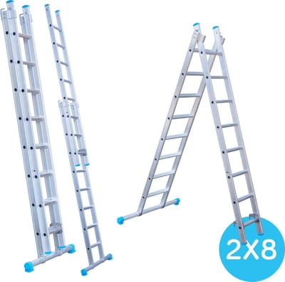 Eurostairs Reform ladder dubbel recht 2x8 sporten