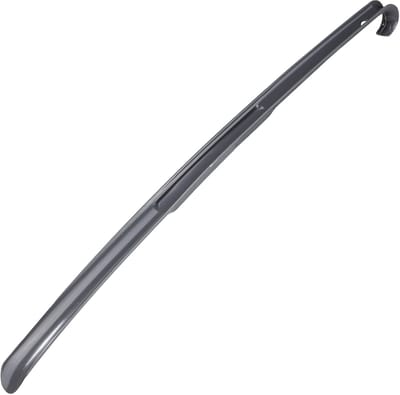 HI Schoenlepel lang - 64 cm - kunststof - grijs - met haak - instaphulp - schoenen