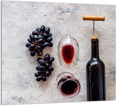 TMK ArtDeko - Glazen Panel - 65x60 cm - Wijn Decor - Veilig en Functioneel