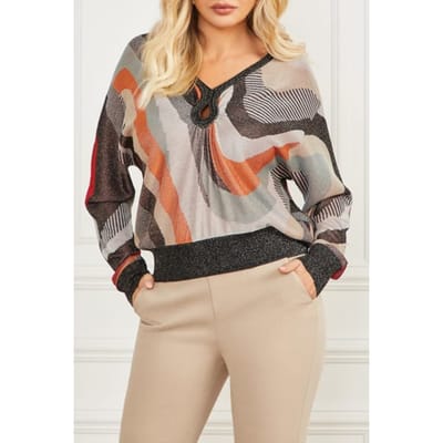 GUESS Marciano By  Scarlett Bat Sleeve Highlow All Over Knitt Taglia: XS | Maglioni a maglia Outlet | Donna | Rosso