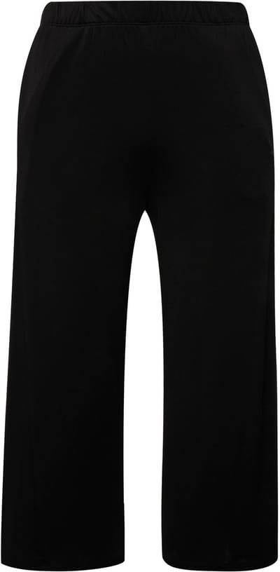 Ulla Popken - Dames - Slinky culotte kuitlengte wijde pijpen - Zwart - Maat 42+