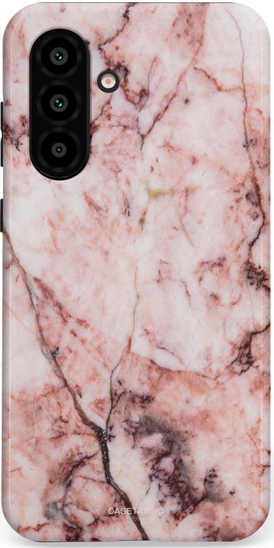 Casetastic hoesje geschikt voor Samsung Galaxy A36 / Samsung Galaxy A56 - Dubbellaagse bescherming - Koraalrif Marmer - Fashion Case - Lichtroze Perzik