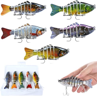 stuks realistische visaas, meervoudig gelede swimbaits, bionische swimbaits voor baars, forel, crappie, snoekbaars, snoek, zonnebaars, zalm, glijdende aas voor beginners, amateurs en professionals