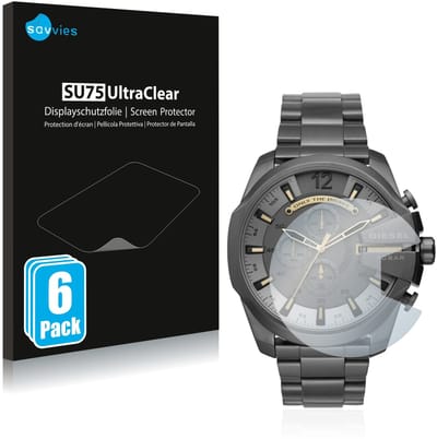 Savvies - Screenprotector voor Diesel Chronograph DZ4466 - Folie Beschermfolie transparant 6 Stuks