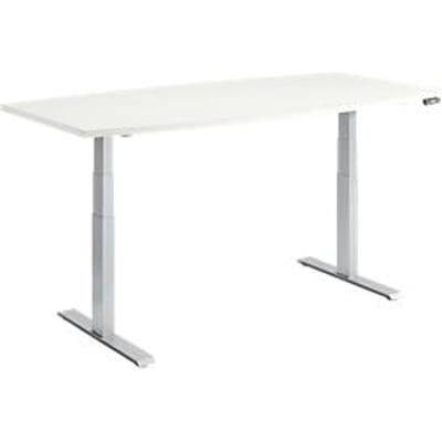 Schäfer Shop  Genius MODENA FLEX vergadertafel, bootvorm, hoogte elektrisch verstelbaar, T-poot, B 2000 x D 800/1000 mm, wit