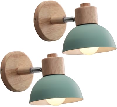 2 Stuks Wandlamp Moderne Slaapkamer E27 Verstelbare Wandverlichting voor Woonkamer Gang Trap Lichtgroen