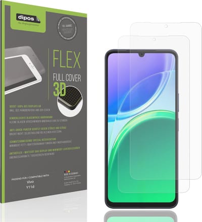 dipos FLEX – 2x Matte Screenprotector geschikt voor Vivo Y11d | Volledige Schermbescherming | Case-Friendly