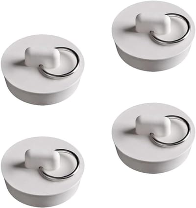 Rubberen Afvoerstoppen - Gootsteenplug Keuken - Water Dicht Maken - Goede Afdichting - 4 stuks - Wit