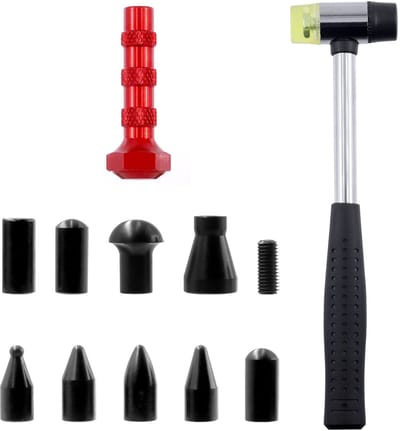 Inovra - Swpeet 11Pcs Paintless Dent Repair Toolkits, Een Dent Rubber Hamer, Een Metalen Tap Down Pen met 9 Verschillende Vormige Koppen Tips, Dent Removal Tap Down Tools voor Auto's Dent Repair